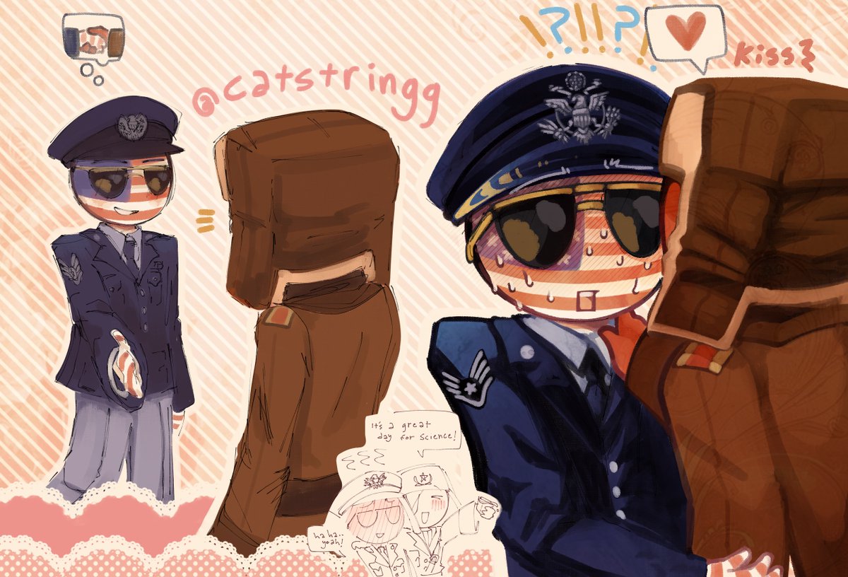 Catstringg's tweet image. Friendly Kiss! - amesov
#CountryHumans