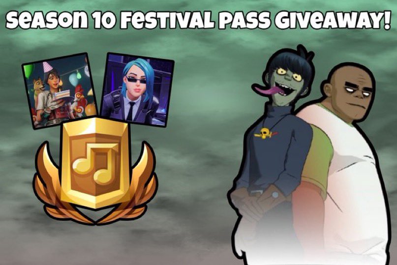ZardyDraws's tweet photo. Me and @/Snowbelltime are hosting a season 10 festival pass giveaway‼️

REQUIREMENTS

-Like and Retweet 
-Follow me and @Snowbelltime 

The giveaway ends when the Season 10 pass gets released (August 26th) good luck! 🍀 https://t.co/eKYVu5mLCS