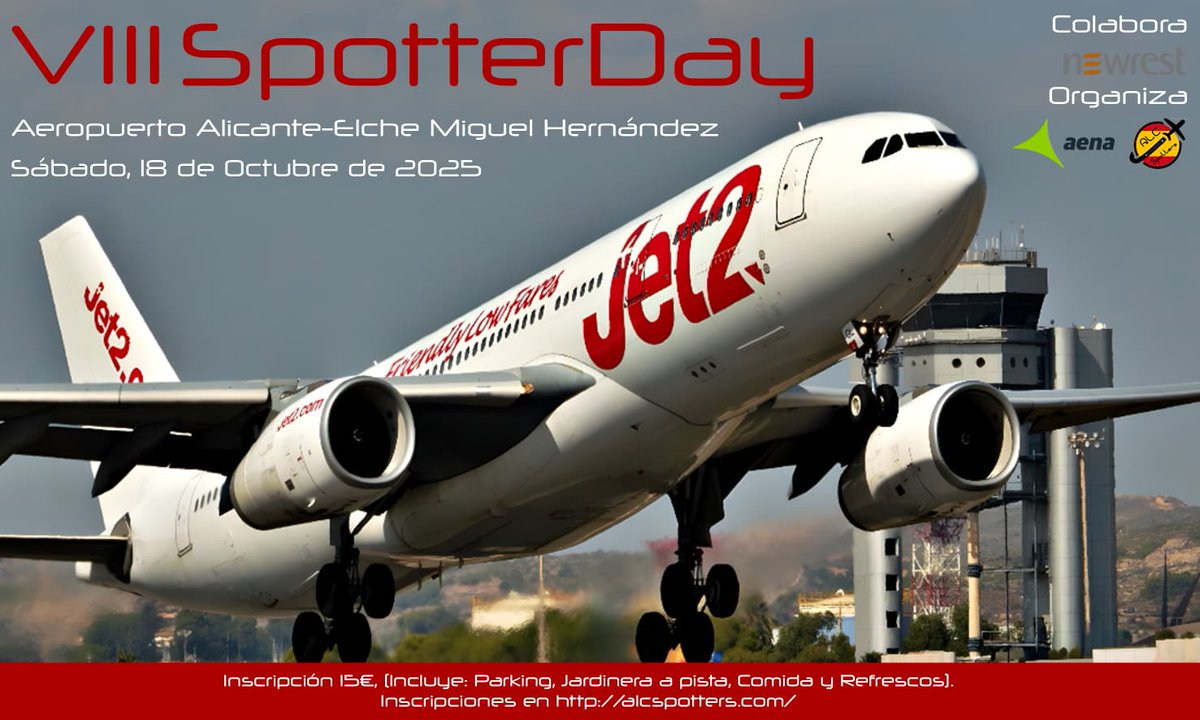 ALCspotters (@alcspotters) on Twitter photo 👀🚨👀🚨👀. ATENCIÓN SPOTTERS !!!! YA TENEMOS FECHA PARA EL PRÓXIMO #spotterday en @alc_airport 
Será el próximo 18 de octubre. En breve publicaremos cuando se abre el plazo de inscripción y los datos a tener en cuenta . Permanecer atentos a nuestras redes sociales !!!! 👀🚨👀🚨👀. ATENCIÓN SPOTTERS !!!! YA TENEMOS FECHA PARA EL PRÓXIMO #spotterday en @alc_airport 
Será el próximo 18 de octubre. En breve publicaremos cuando se abre el plazo de inscripción y los datos a tener en cuenta . Permanecer atentos a nuestras redes sociales !!!!