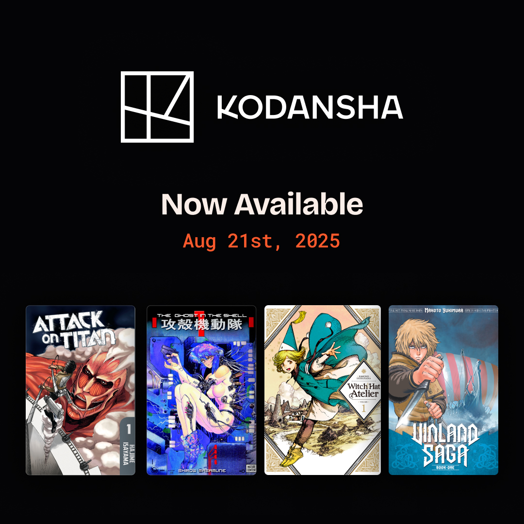 GlobalComix (@globalcomix) on Twitter photo Today marks a historic moment for GlobalComix: <a href="/KodanshaManga/">Kodansha USA</a> is officially live. You can now enjoy over 500 volumes, including legendary manga like Attack on Titan, The Ghost in the Shell, Witch Hat Atelier, Vinland Saga, & more!
Learn more:
globalcomix.com/news/details/6… Today marks a historic moment for GlobalComix: <a href="/KodanshaManga/">Kodansha USA</a> is officially live. You can now enjoy over 500 volumes, including legendary manga like Attack on Titan, The Ghost in the Shell, Witch Hat Atelier, Vinland Saga, & more!
Learn more:
globalcomix.com/news/details/6…