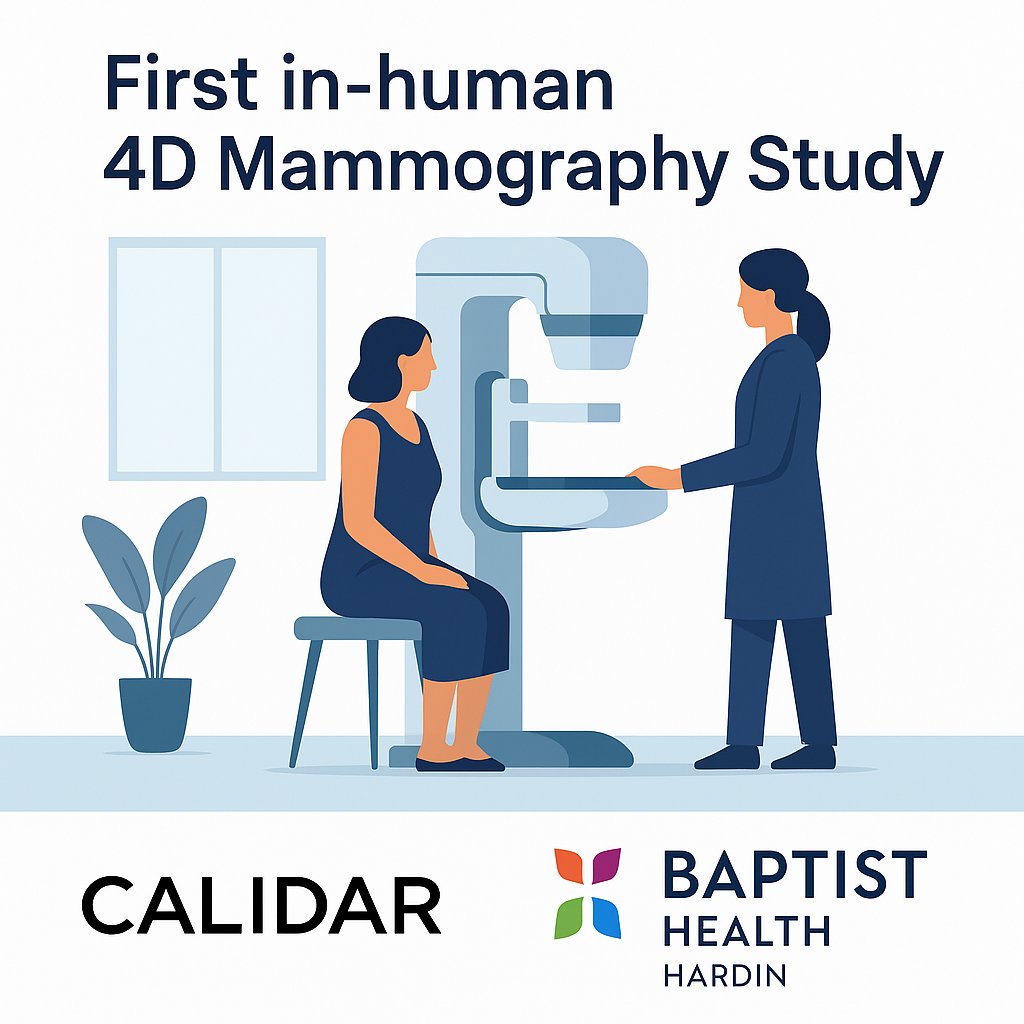 scansally_com's tweet photo. Calidar launches first-in-human study of x-ray diffraction ‘4D Mammography’. https://t.co/RheOQwqvsL via @scansally_com 
@BaptistHealth 
#radiology #RadiologyCommunity #MedicalResearch #hospital #PatientSafety https://t.co/pPLB3O4P9H
