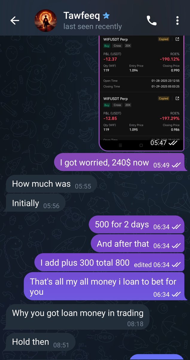 StarkLuu1010's tweet photo. @maliktawfeek567 You are an irresponsible trader and have ruined all my money. In January, you opened a copy trade on Blofin. Many users, including myself, trusted your copy trade with a 20% profit share. But you brought our funds down to almost zero in less than two weeks. https://t.co/81sudCbqHw
