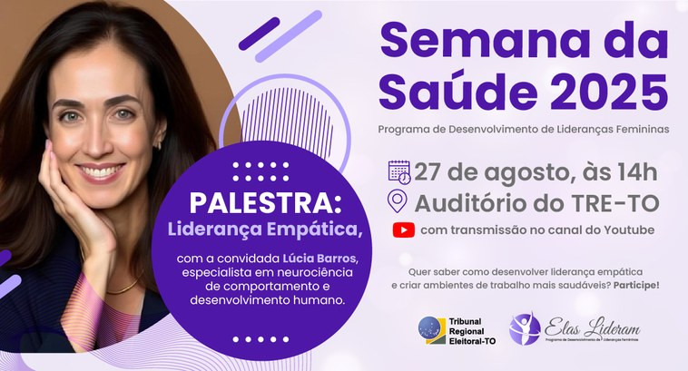 ⚖️TRE-TO promove palestra “Liderança Empática” para capacitar equipes da Justiça Eleitoral tocantinense. O encontro acontece no próximo dia 27, às 14h, com a palestrante Lúcia Barros, especialista em neurociência.

➡️: u.tre-to.jus.br/xjEIe