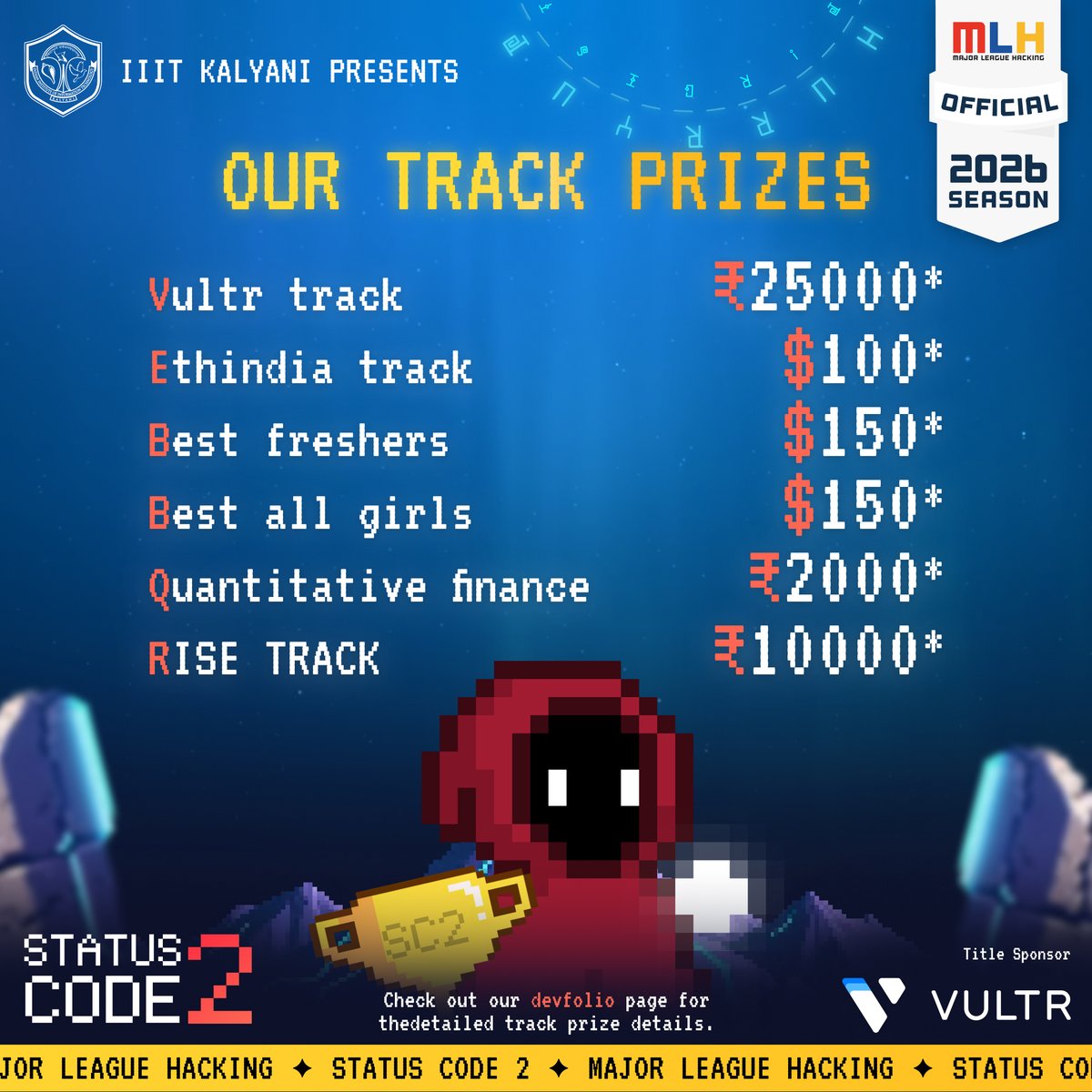Status_Code_'s tweet image. 🏆 Announcing the Track Prizes for #StatusCode2! 🎉
We’re beyond excited to unveil the amazing rewards waiting for the best minds across each track. 💻✨
Your innovation, creativity, and problem-solving skills will be celebrated with recognition and prizes!
