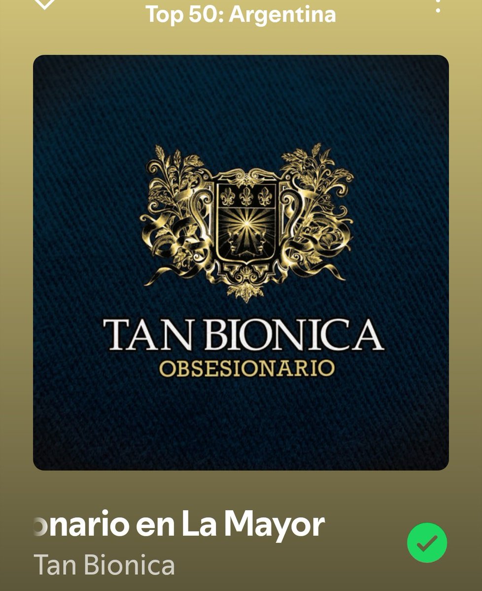 Desde hace una semana, Obsesionario en La Mayor ingresó al Top 50 de Spotify Argentina 🇦🇷