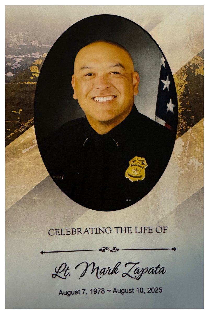 My heart remains heavy. Today, we laid to rest a great peace officer, brother, husband, son, and a dear friend — Houston Police Lieutenant Mark Zapata. He was the embodiment of excellence and he will never be forgotten. May he Rest in Peace.