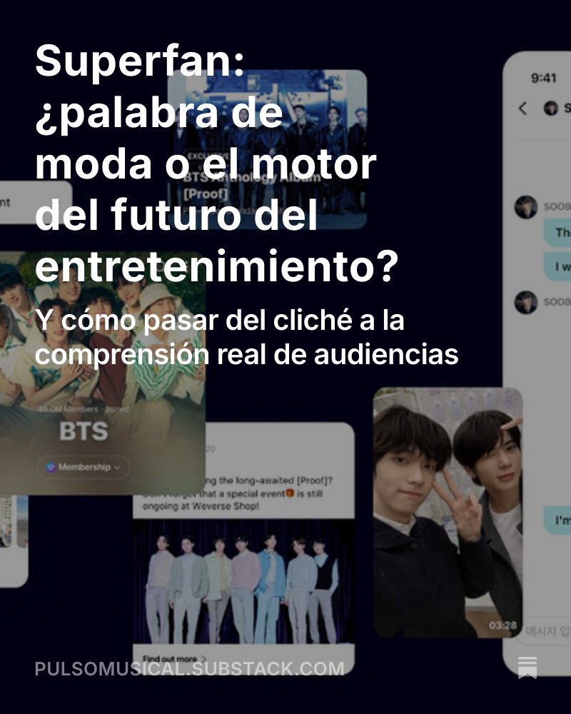Lumiante calcula que alrededor del 15% de la población general en EE. UU. se considera “superfan” y que gasta ~80% más al mes en música que el oyente promedio. No hablamos de una moda pasajera; hablamos de un comportamiento económico con potencial real.

pulsomusical.substack.com/p/superfan-pal…