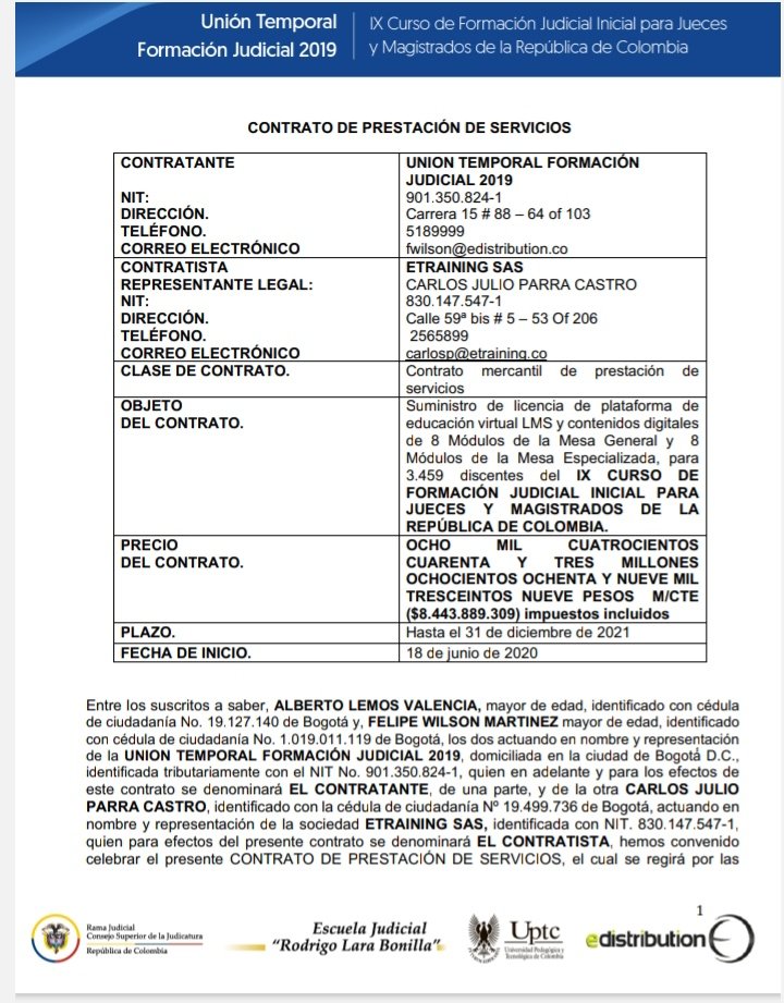 rudavidsuarezca's tweet photo. Investiguen a la Unión Temporal Formación Judicial 2019 encontrarán la verdad el contrato no se podía ceder o subcontratar sin autorizacion @judicaturacsj obligación de auditar Convocatoria 27 @CConstitucional @AndreaMahechaS @consejodeestado https://t.co/KWXINgwk3P https://t.co/zpzY02LOR9