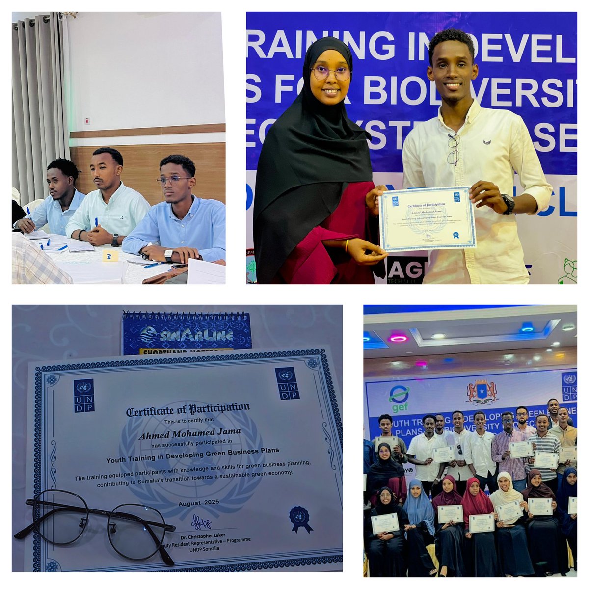 Wrapped up a 2-day youth training on Green Business Plans with UNDP in Somalia. Inspired to turn ideas into sustainable impact! #GreenBusiness #YouthInnovation