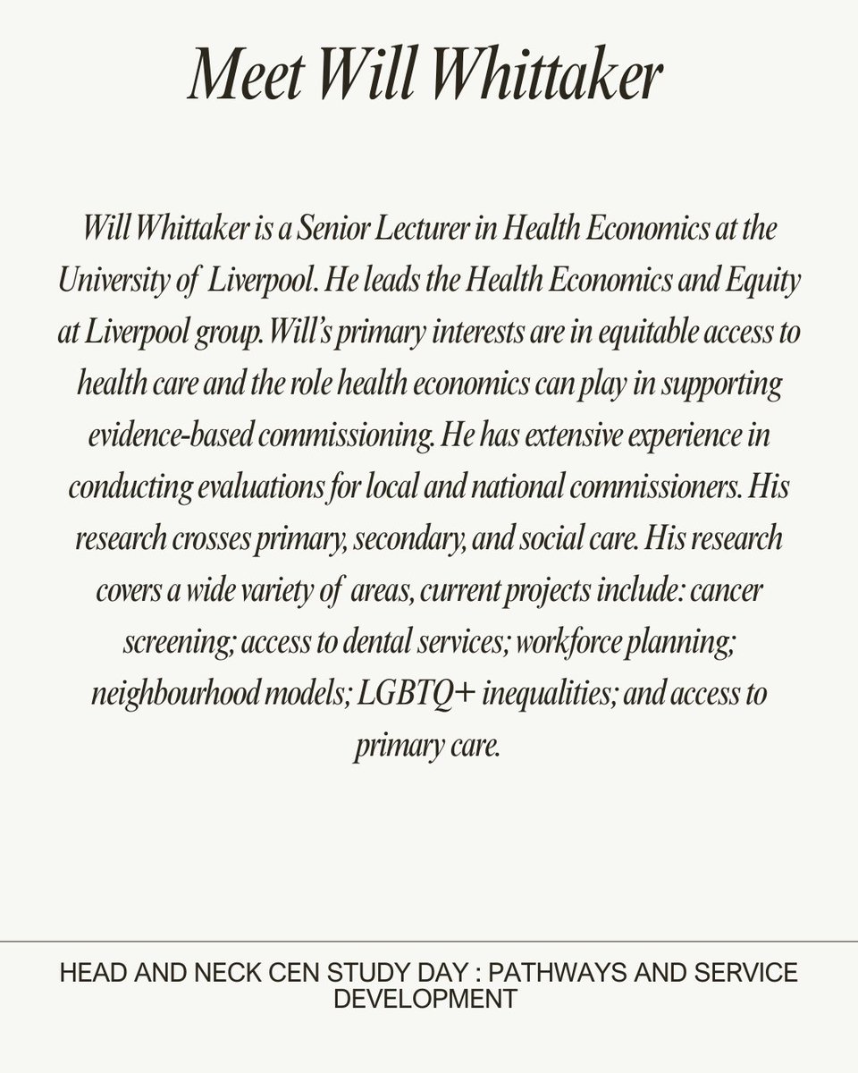 Head & Neck Cancer CEN (North) (@headnecknorth) on Twitter photo 🌟 Meet the speakers! 🌟
🎤 S. Rothrie – Living well after treatment
 🎤C. Ewers – Social Café
 🎤Dr H. Sheldrick – Integrated workforce model
 🎤 W. Whittaker – Value for money
 🎤 Prof C. Dawson – GIRFT update
 📅 25 Sept |📍 RCSLT | 🔗 ticketsource.co.uk/whats-on?q=hea…
#CEN #CPD #SLT 🌟 Meet the speakers! 🌟
🎤 S. Rothrie – Living well after treatment
 🎤C. Ewers – Social Café
 🎤Dr H. Sheldrick – Integrated workforce model
 🎤 W. Whittaker – Value for money
 🎤 Prof C. Dawson – GIRFT update
 📅 25 Sept |📍 RCSLT | 🔗 ticketsource.co.uk/whats-on?q=hea…
#CEN #CPD #SLT
