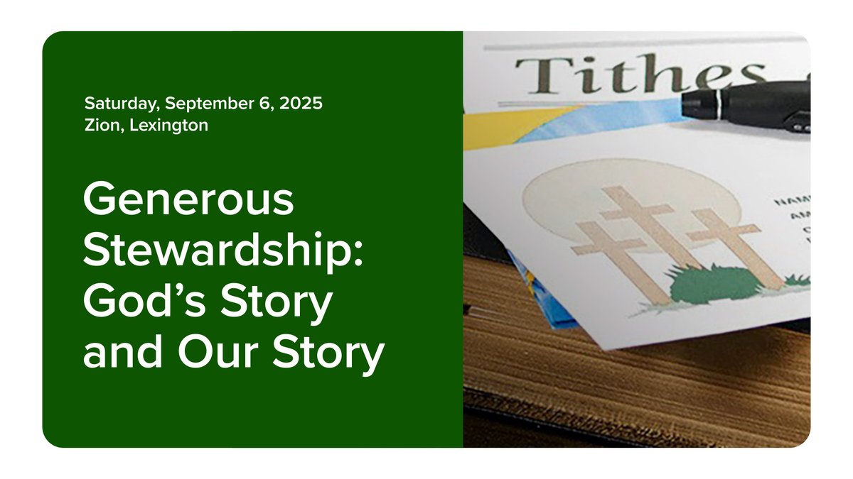 SCSynod's tweet image. Generous Stewardship: God’s Story and Our Story
Join us for this exciting opportunity on Saturday, September 6, 2025 at Zion, Lexington from 10:00 a.m. to 2:00 p.m.
scsynod.com/generous-stewa…