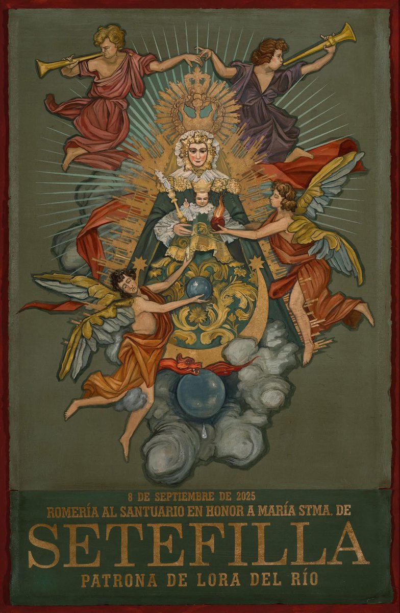 🔹 El espectacular cartel de Jesús Zurita para la Romería de Setefilla 2025. 

“Las estrellas bajaron
solo para verla a Ella 
y coronar a Setefilla 
lucerito de la sierra”