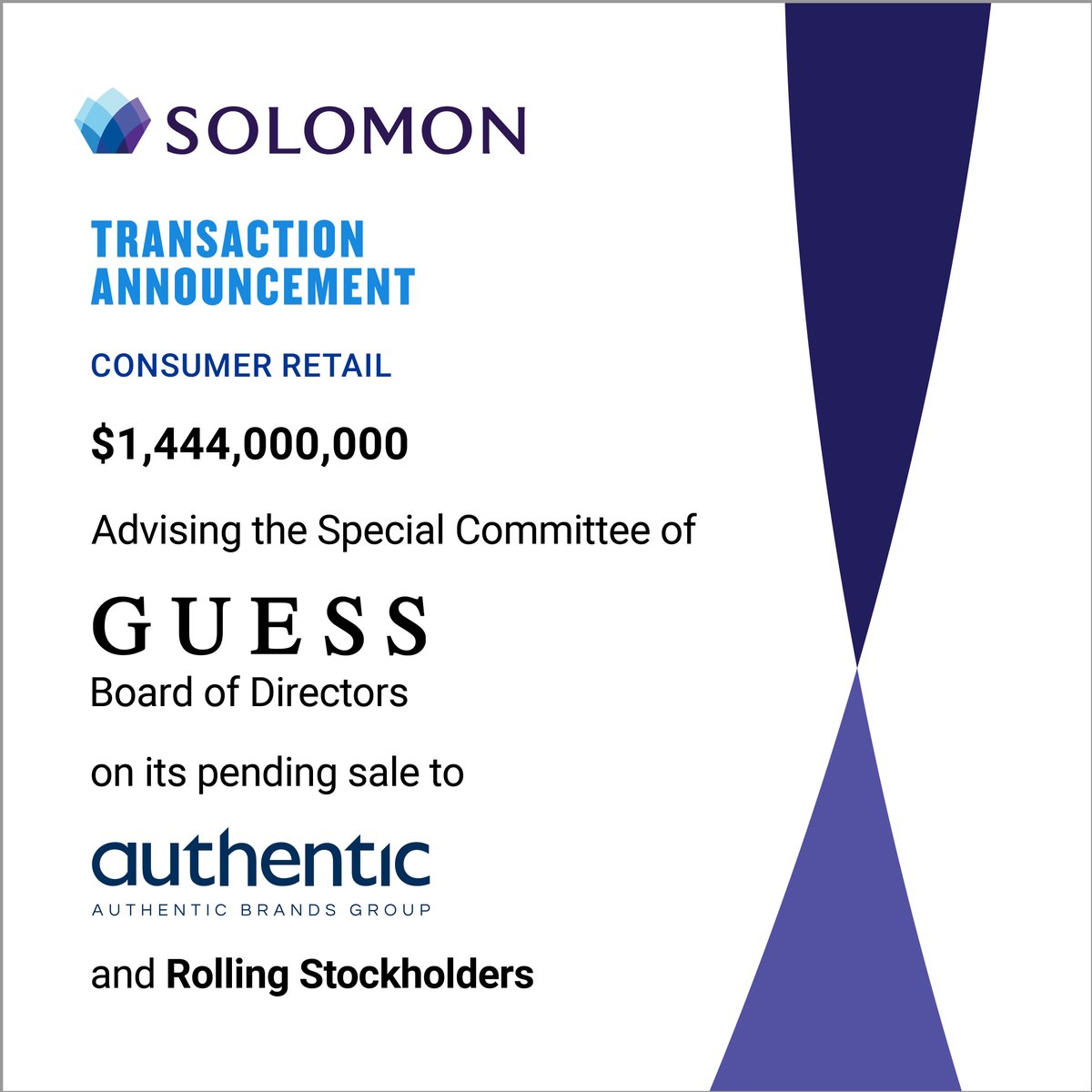 We are pleased to be serving as financial advisor to the Special Committee of Guess?, Inc.'s Board of Directors on Guess?, Inc.’s take-private transaction. Read more: businesswire.com/news/home/2025…