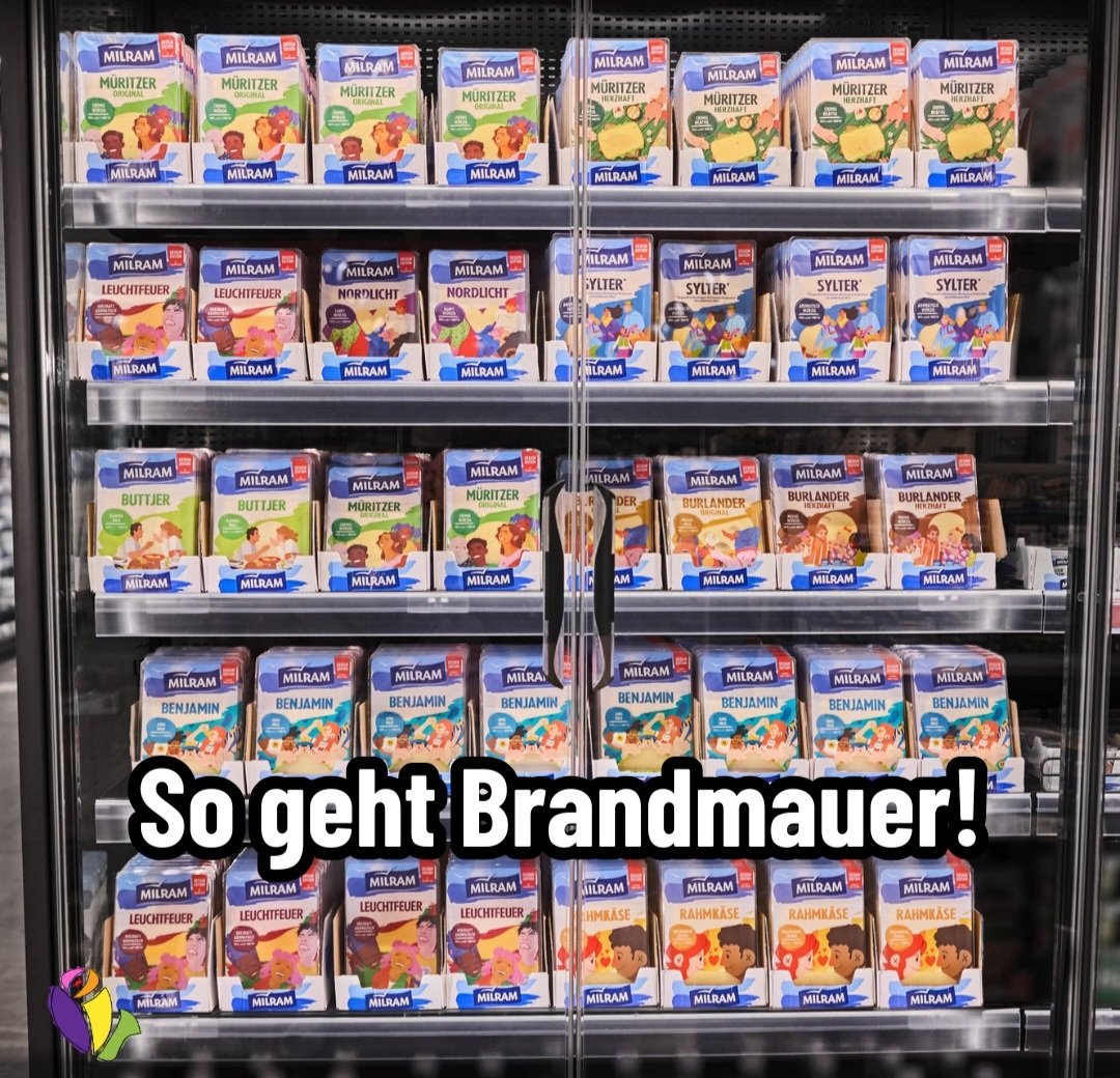 So geht Brandmauer! 😅😋❤️‍🔥
Können sich PolitikerInnen von CDU/CSU mal getrost ne Scheibe (Käse) von der Wirtschaft abschneiden!