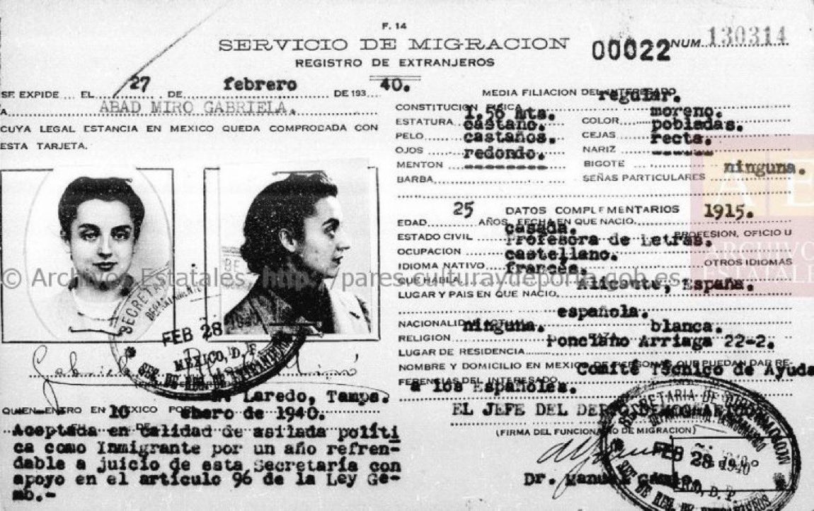 Os deseamos #BuenasNoches con una maestra, Gabriela Abad Miró, su activa participación en la Guerra Civil la llevó a ser responsable de política de acción social del Comité de Madrid, del 5º Regimiento y del Socorro Rojo Internacional de Madrid..
SyR❤️💛💜
blogs.ua.es/mujeresactivis…