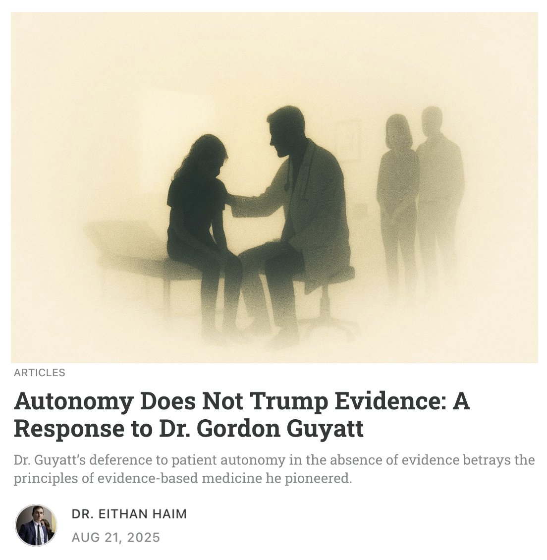 🚨ALERT: The father of evidence-based medicine just bent the knee to gender ideology.

Dr. Gordon Guyatt—who coined the term and performed systematic reviews showing the evidence for "gender-affirming care" rests on low-quality evidence—now says that when the evidence is weakest,