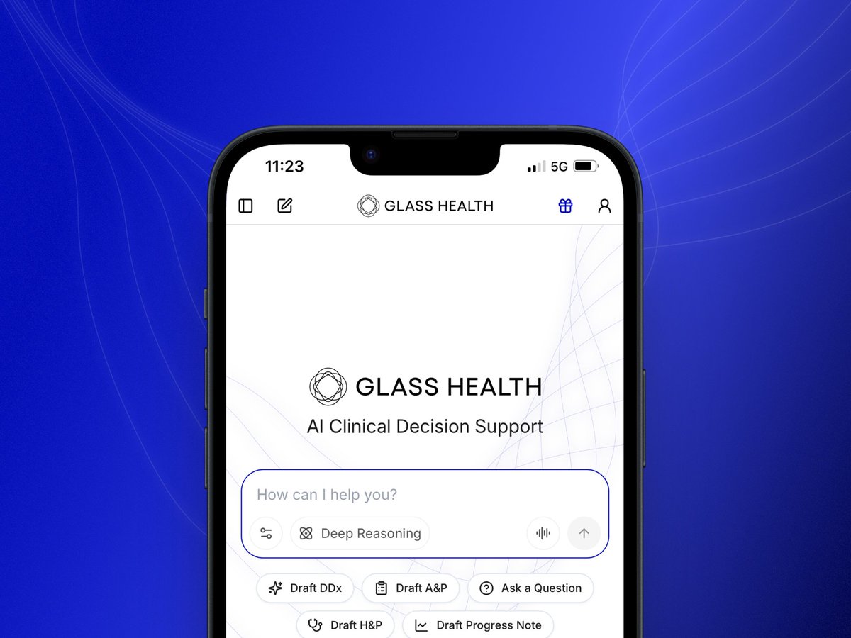 Our Glass Health mobile app is now available on iOS!📱

✅ Evidence-based answers to clinical questions
✅ Deeply researched diagnostic and treatment plans
✅ High-quality documentation

Download from the App Store today: apps.apple.com/us/app/glass-h…

#ClinicalAI #AICDS #MedTwitter