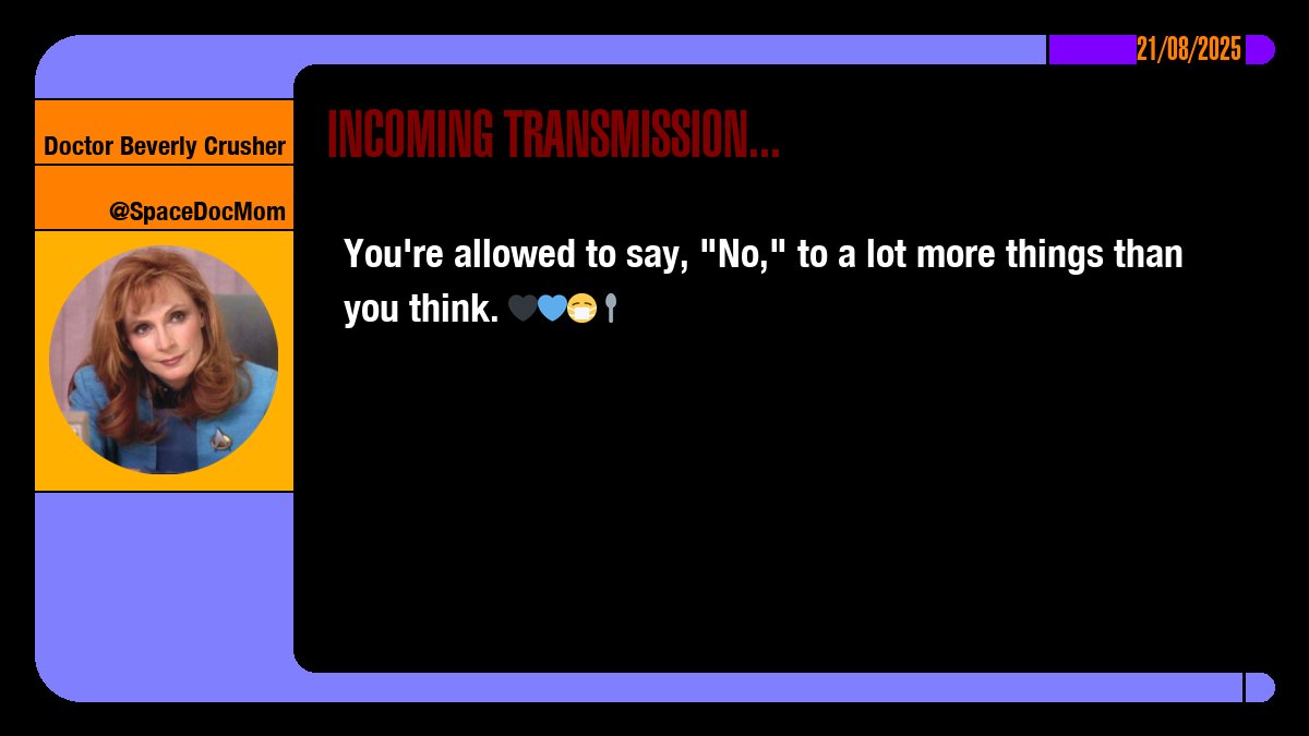 You're allowed to say, "No," to a lot more things than you think. 🖤💙😷🥄