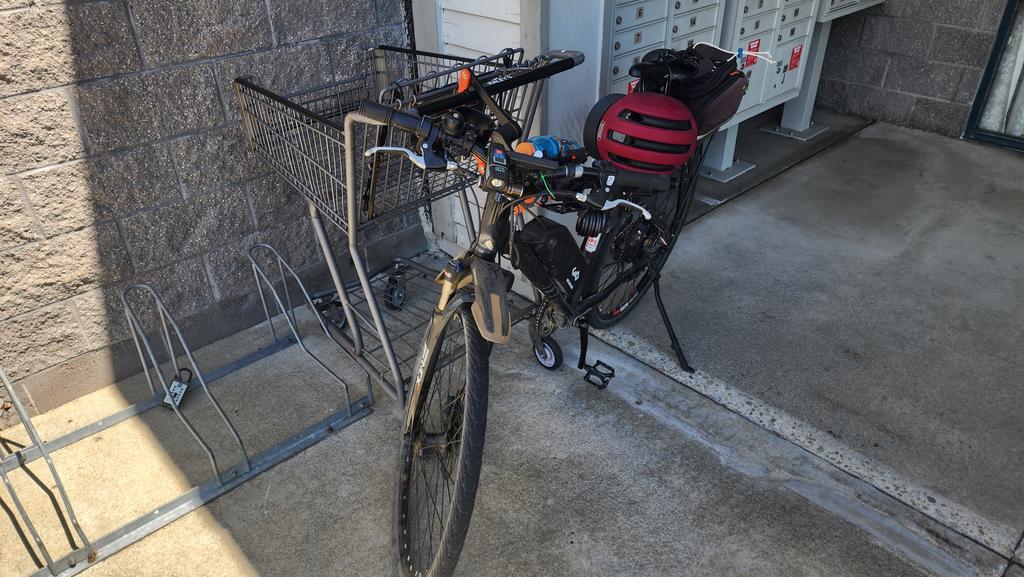 Derek Kerton (@derekkerton) on Twitter photo When the bike rack is so bad, you just locked to a shopping cart instead.
I'm not interested in getting my wheels bent by this monstrosity. Also, don't much like bending over to lock. When the bike rack is so bad, you just locked to a shopping cart instead.
I'm not interested in getting my wheels bent by this monstrosity. Also, don't much like bending over to lock.