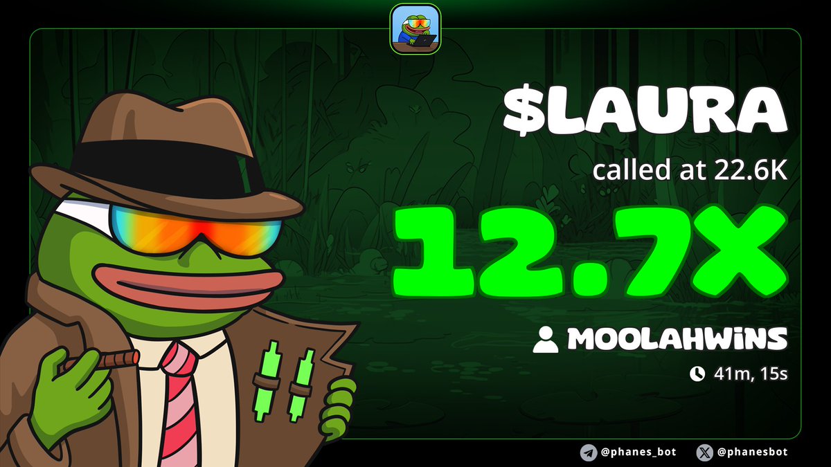 Our top bagers at private last 24h $MM for 54x and $Raptor called by Charlie. We just had $LAURA called at 22k for quick 12x for 40 minutes. Quit missing all that shit and join the party at our community for a cheap lifetime entry. 🫡🫡🫡