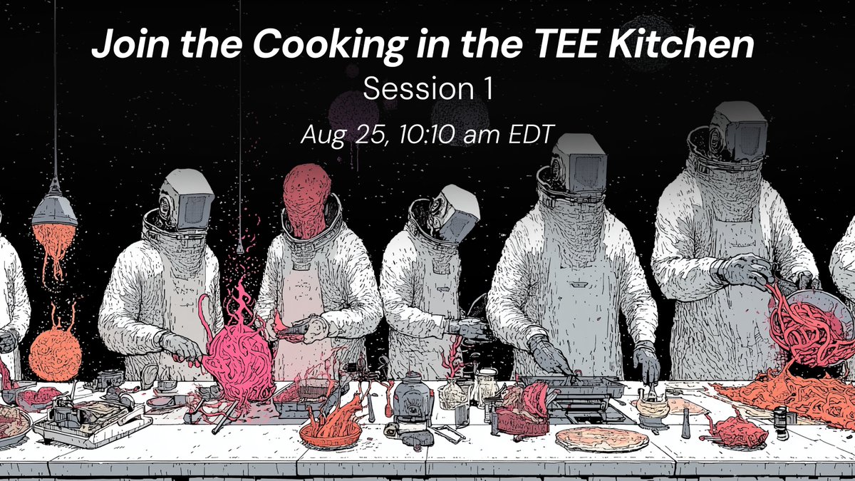 tenprotocol's tweet photo. The TEE Kitchen opens Monday, Aug 25 at 10:10 AM EDT. 

Join the stream to see 10 chefs cook the impossible with TEN &amp; @lovable.

Live here on X. https://t.co/hYECwJNo0Q