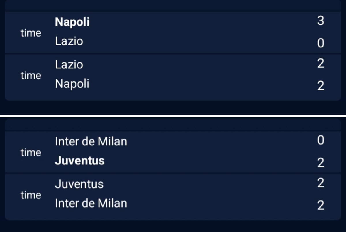 SimuladorItalia's tweet photo. Copa Italia Final y el Tercer y Cuarto puesto 

Ganó la Juventud al Inter de Milan en un global de 4-2

Podio:
🥇 Juventus
🥈 Inter de Milan 
🥉 Napoli
4.  Lazio https://t.co/VZwcoDYAiE