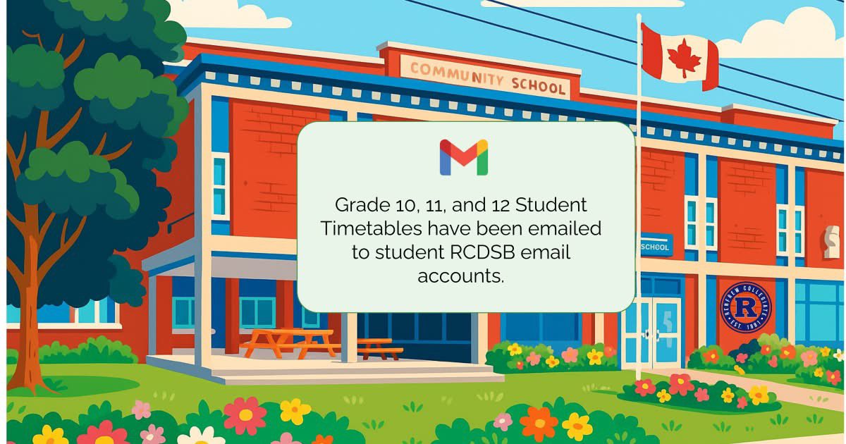 Grade 9 students will receive their timetable at orientation on Thursday August 28.