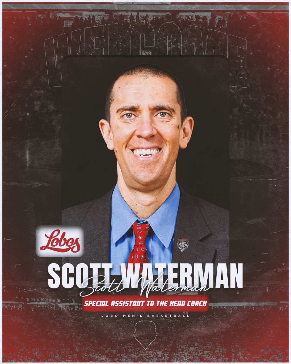 Lobo Basketball (@unmlobombb) on Twitter photo Welcome to New Mexico <a href="/CoachWaterman/">Scott Waterman</a>!
Our new special assistant to the head coach joins the Lobo staff after an impressive tenure as a D2 head coach.
INFO: tinyurl.com/2ru9suwr
#GoLobos Welcome to New Mexico <a href="/CoachWaterman/">Scott Waterman</a>!
Our new special assistant to the head coach joins the Lobo staff after an impressive tenure as a D2 head coach.
INFO: tinyurl.com/2ru9suwr
#GoLobos