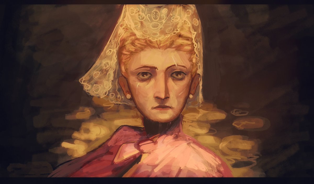 redraw of that one frame from silksong trailer with my hornet gijinka
 #silksong #gijinka