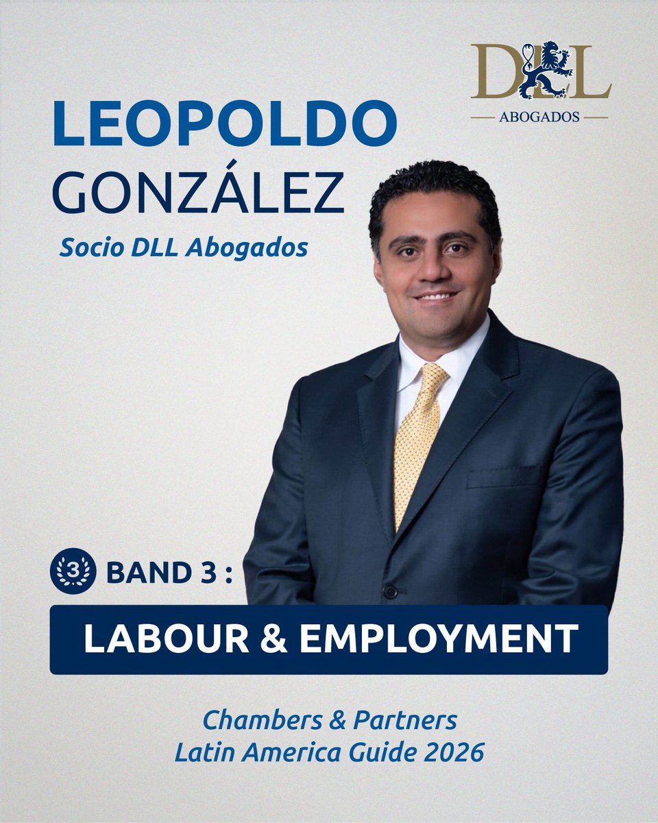 👏 Felicitamos a nuestro socio Leopoldo González por mantener su posición Band 3 en Labour &amp; Employment en la Latin America Guide de <a href="/ChambersGuides/">Chambers and Partners</a>.
Un reconocimiento internacional a su liderazgo en derecho laboral.

#DLL #ChambersAndPartners