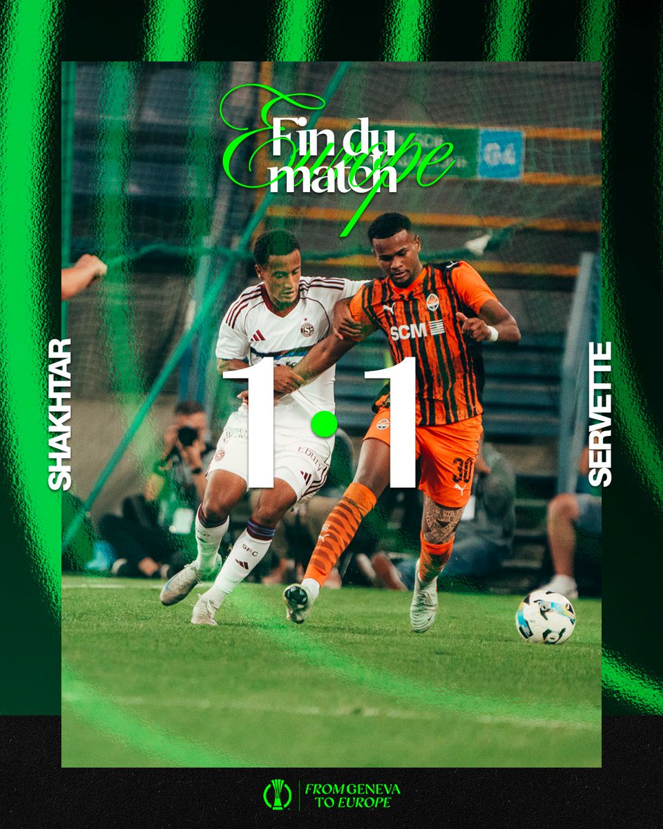 Servette FC (@servettefc) on Twitter photo ๐๐๐ก ๐๐จ ๐ ๐๐ง๐๐
Match nul dans cette premiรจre manche entre le SFC et le <a href="/FCShakhtar/">โFC SHAKHTAR DONETSK</a>. Tout se jouera jeudi prochain au Stade de Genรจve ! ๐
Les Grenat auront besoin de vous ! โค๏ธ
๐Vos billets ๐ bit.ly/45Ppc3b
#FromGenevaToEurope ๐๐๐ก ๐๐จ ๐ ๐๐ง๐๐
Match nul dans cette premiรจre manche entre le SFC et le <a href="/FCShakhtar/">โFC SHAKHTAR DONETSK</a>. Tout se jouera jeudi prochain au Stade de Genรจve ! ๐
Les Grenat auront besoin de vous ! โค๏ธ
๐Vos billets ๐ bit.ly/45Ppc3b
#FromGenevaToEurope