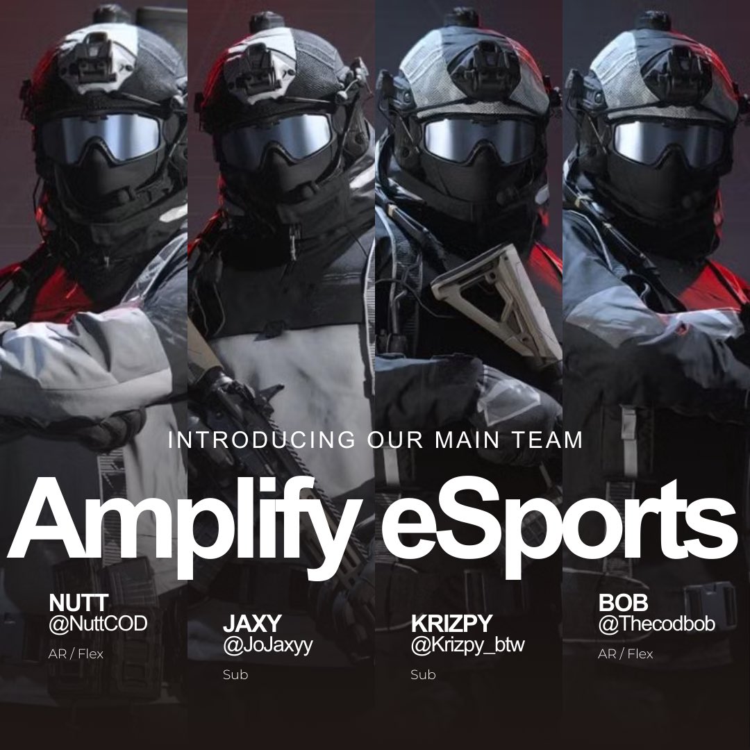We are delighted to announce our new Main Team Roster for the remainder of the season and hopefully for Black Ops 7 too!👀🩶🤍

<a href="/NuttCOD/">Nutt</a> <a href="/JoJaxyy/">Jaxy</a> <a href="/krizpy_btw/">D Rid 💫</a> <a href="/thecodbob/">Bob</a>
