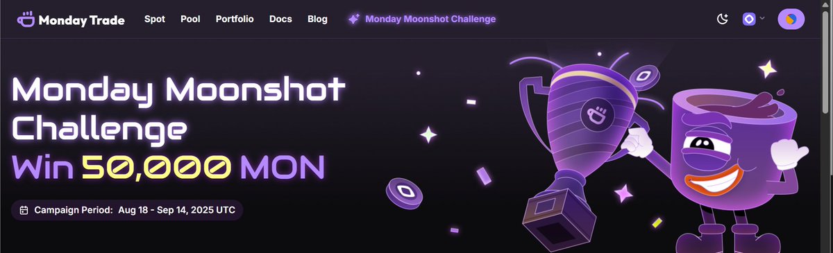 insidecryptoo's tweet photo. Don’t miss the Monday Moonshot Challenge 🚀

• Compete by trading &amp; adding liquidity
• Earn points and climb the leaderboard
• Track your progress here: https://t.co/Dn9wrIJh9A

Early users always get the edge ⚡ https://t.co/XMxEeQrjll