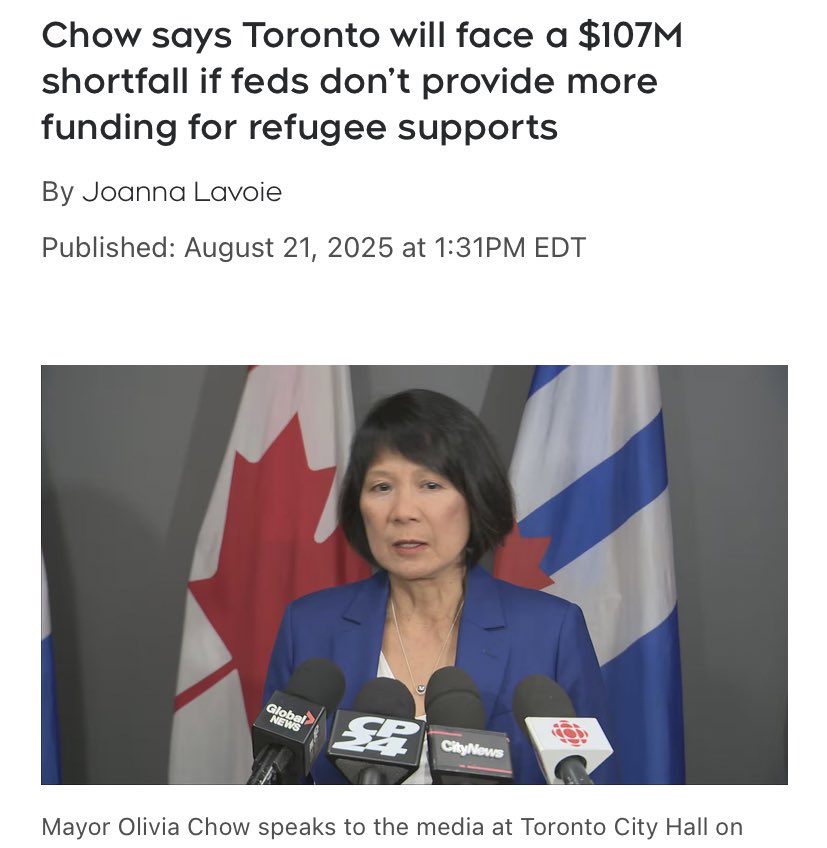 What if Olivia Chow tells the government to STOP letting people into Canada and send the ones who are here illegally packing?