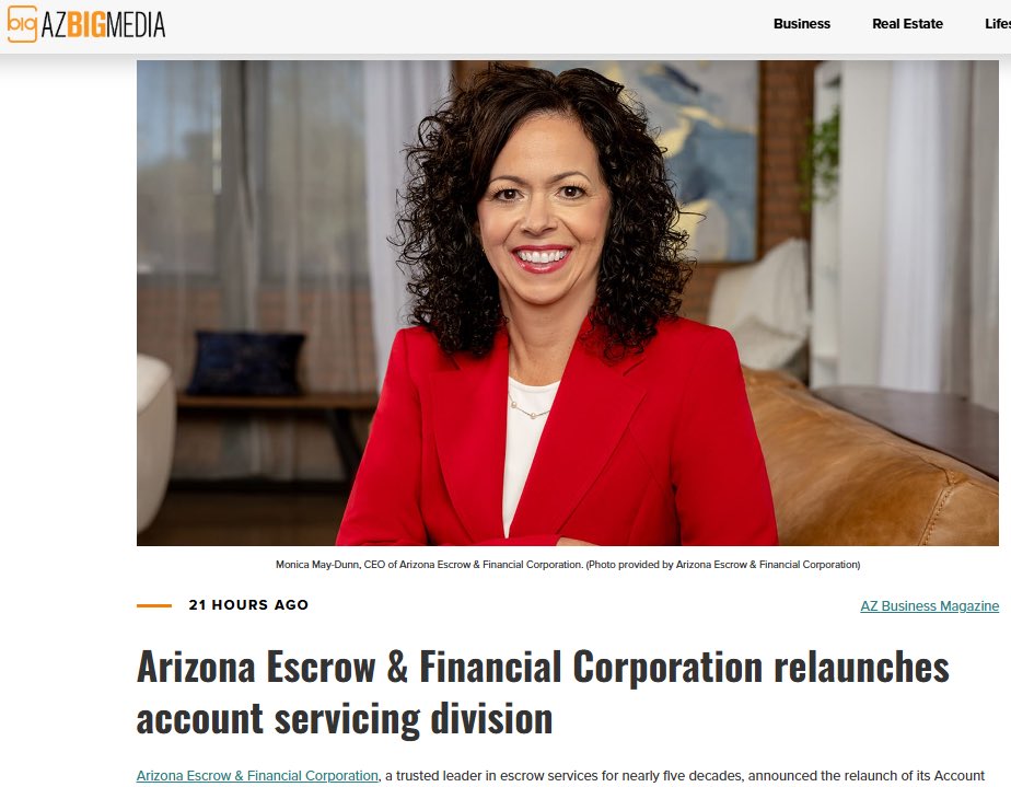 arizonaescrow's tweet image. 🚨IN THE NEWS!  Thanks @AZBigMedia for sharing our latest big news! 🎉

We have relaunched our National Account Servicing division.😊👇
azbigmedia.com/real-estate/ar…

PR: @TheRubyRedMedia