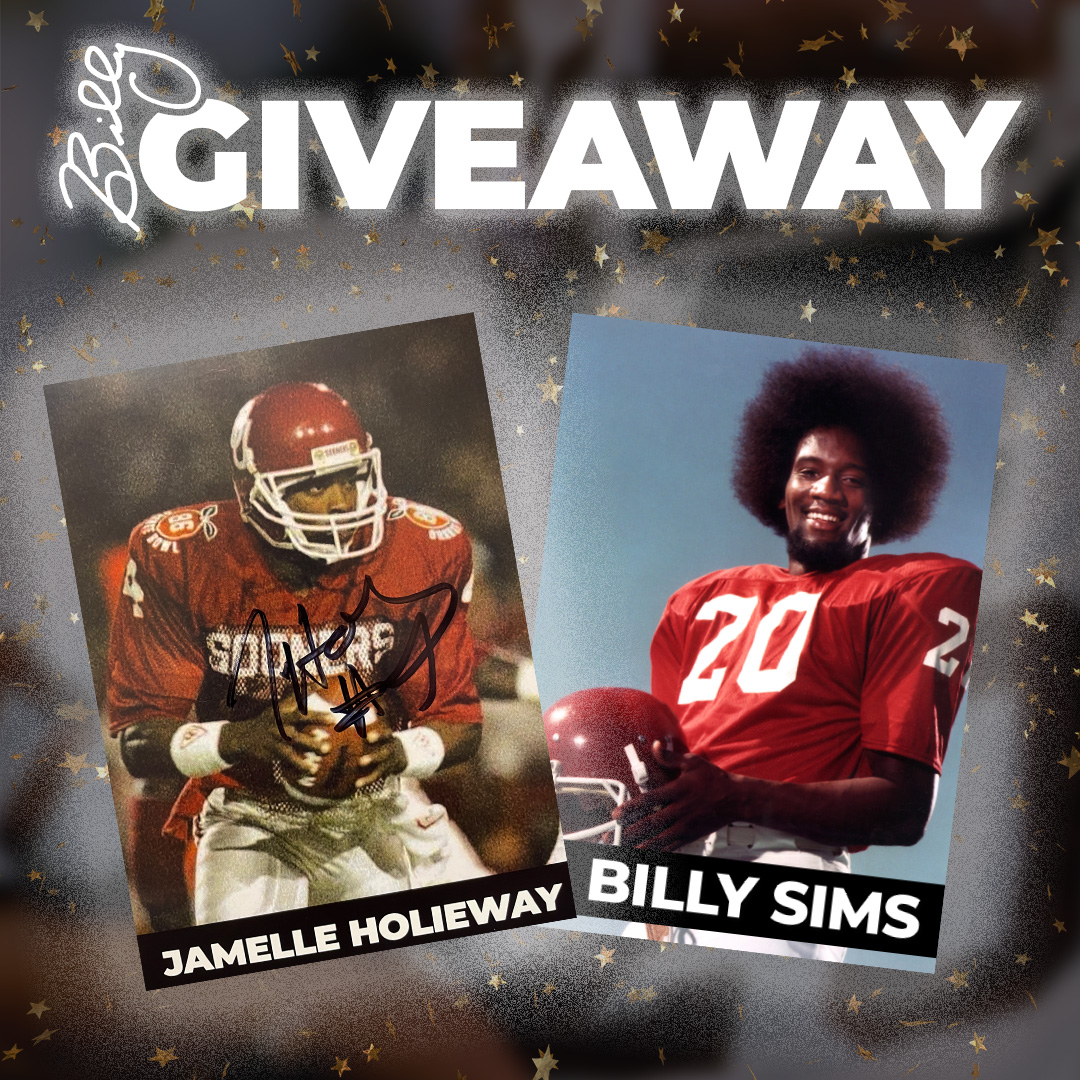 Billy Sims (@realbillysims) on Twitter photo 🏈 College football season is here, and I’m kicking it off in Sooner style! I’m giving away autographed photos of me and Jamelle Holieway who will be joining me this Saturday at <a href="/BillySimsBBQ/">Billy Sims BBQ</a> (Sapulpa, OK) 6-7:30p!
RULES
1) FOLLOW
2) LIKE
3) RESHARE
*Winner announced Monday 🏈 College football season is here, and I’m kicking it off in Sooner style! I’m giving away autographed photos of me and Jamelle Holieway who will be joining me this Saturday at <a href="/BillySimsBBQ/">Billy Sims BBQ</a> (Sapulpa, OK) 6-7:30p!
RULES
1) FOLLOW
2) LIKE
3) RESHARE
*Winner announced Monday