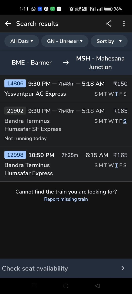 Lalit Kumar Khandelwal🇮🇳 (@lalitknatani) on Twitter photo <a href="/GMNWRailway/">GM NWRailway</a>
<a href="/NWRailways/">North Western Railway</a>
<a href="/RailwaySeva/">RailwaySeva</a>
<a href="/RailMinIndia/">Ministry of Railways</a>
<a href="/AshwiniVaishnaw/">Ashwini Vaishnaw</a>
<a href="/RavneetBittu/">Ravneet Singh Bittu</a>
<a href="/LalitKNatani/">Lalit Kumar Khandelwal🇮🇳</a>
आखिर किस तरह से काम करता हैं हमारा सिस्टम..??
मेहसाणा- बाड़मेर- मेहसाणा के बीच में एक भी MEMU ट्रेन (जनरल कोच वाली ट्रेन) उपलब्ध नहीं हैं फिर भी कोई सुनवाई नहीं होती हैं..??
ध्यान दें <a href="/GMNWRailway/">GM NWRailway</a>
<a href="/NWRailways/">North Western Railway</a>
<a href="/RailwaySeva/">RailwaySeva</a>
<a href="/RailMinIndia/">Ministry of Railways</a>
<a href="/AshwiniVaishnaw/">Ashwini Vaishnaw</a>
<a href="/RavneetBittu/">Ravneet Singh Bittu</a>
<a href="/LalitKNatani/">Lalit Kumar Khandelwal🇮🇳</a>
आखिर किस तरह से काम करता हैं हमारा सिस्टम..??
मेहसाणा- बाड़मेर- मेहसाणा के बीच में एक भी MEMU ट्रेन (जनरल कोच वाली ट्रेन) उपलब्ध नहीं हैं फिर भी कोई सुनवाई नहीं होती हैं..??
ध्यान दें