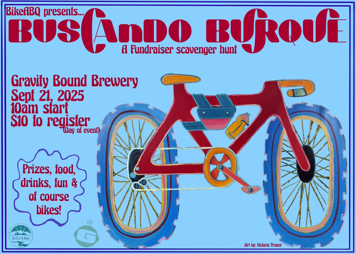 BikeABQ (@bikeabq) on Twitter photo π΄ββοΈπ Save the Date: Buscando Burque! ππ΄ββοΈ
Think you know Albuquerque? Ready to put your brain and your bike to the test? π§ +π²
Buscando Burque β BikeABQβs scavenger hunt fundraiser β is rolling your way on Sunday, September 21!
Online registration is coming soon β stay tuned! π΄ββοΈπ Save the Date: Buscando Burque! ππ΄ββοΈ
Think you know Albuquerque? Ready to put your brain and your bike to the test? π§ +π²
Buscando Burque β BikeABQβs scavenger hunt fundraiser β is rolling your way on Sunday, September 21!
Online registration is coming soon β stay tuned!