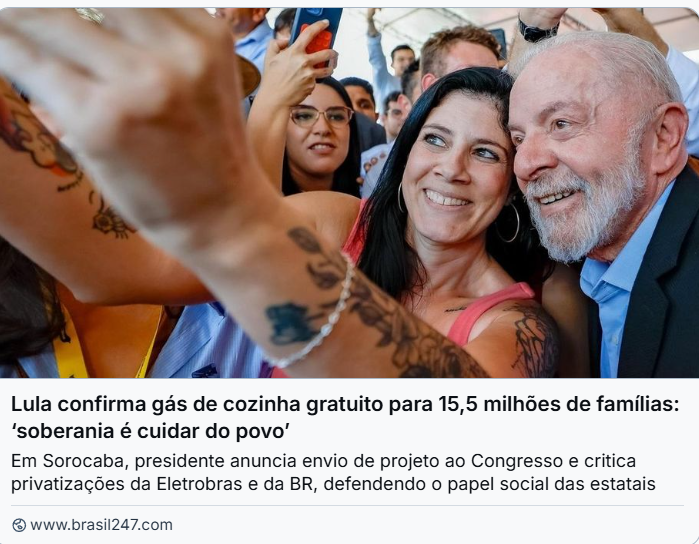 YviCarneiro's tweet photo. Gás de cozinha gratuito para 15,5 milhões de famílias! https://t.co/Rv5dXq7drZ
