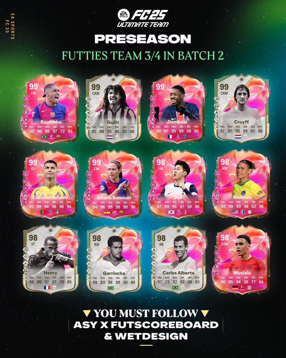 La team 3 &amp; 4 Futties sera dès demain dans les packs ✅🚨