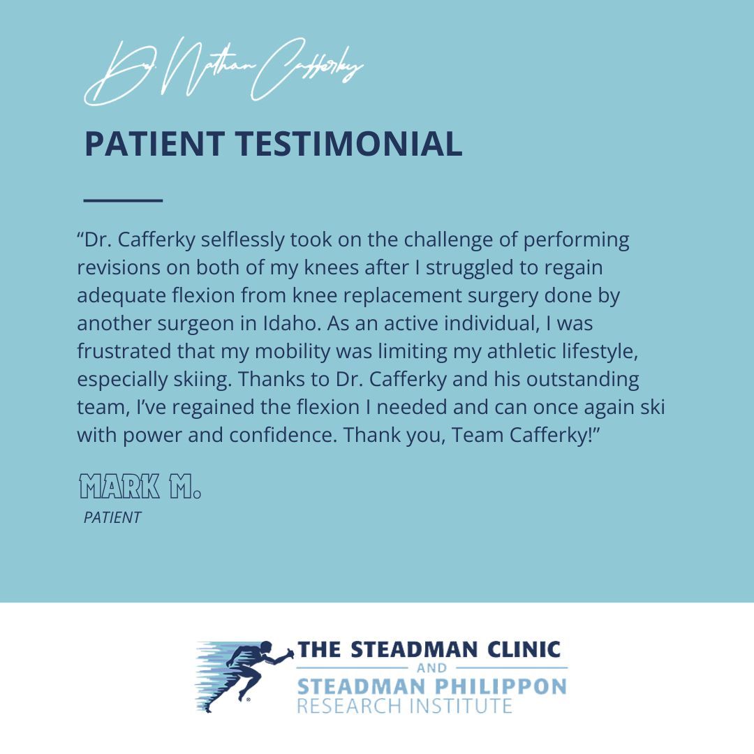 Back on the slopes with power &amp; confidence!

After failed knee replacements, Mark turned to Dr. Cafferky for revision surgery—and got his mobility back.

“Thank you, Team Cafferky!” 🙌

👉 buff.ly/ojcgEva

#PatientTestimonial #DrCafferky #KneeReplacement #RevisionSurgery