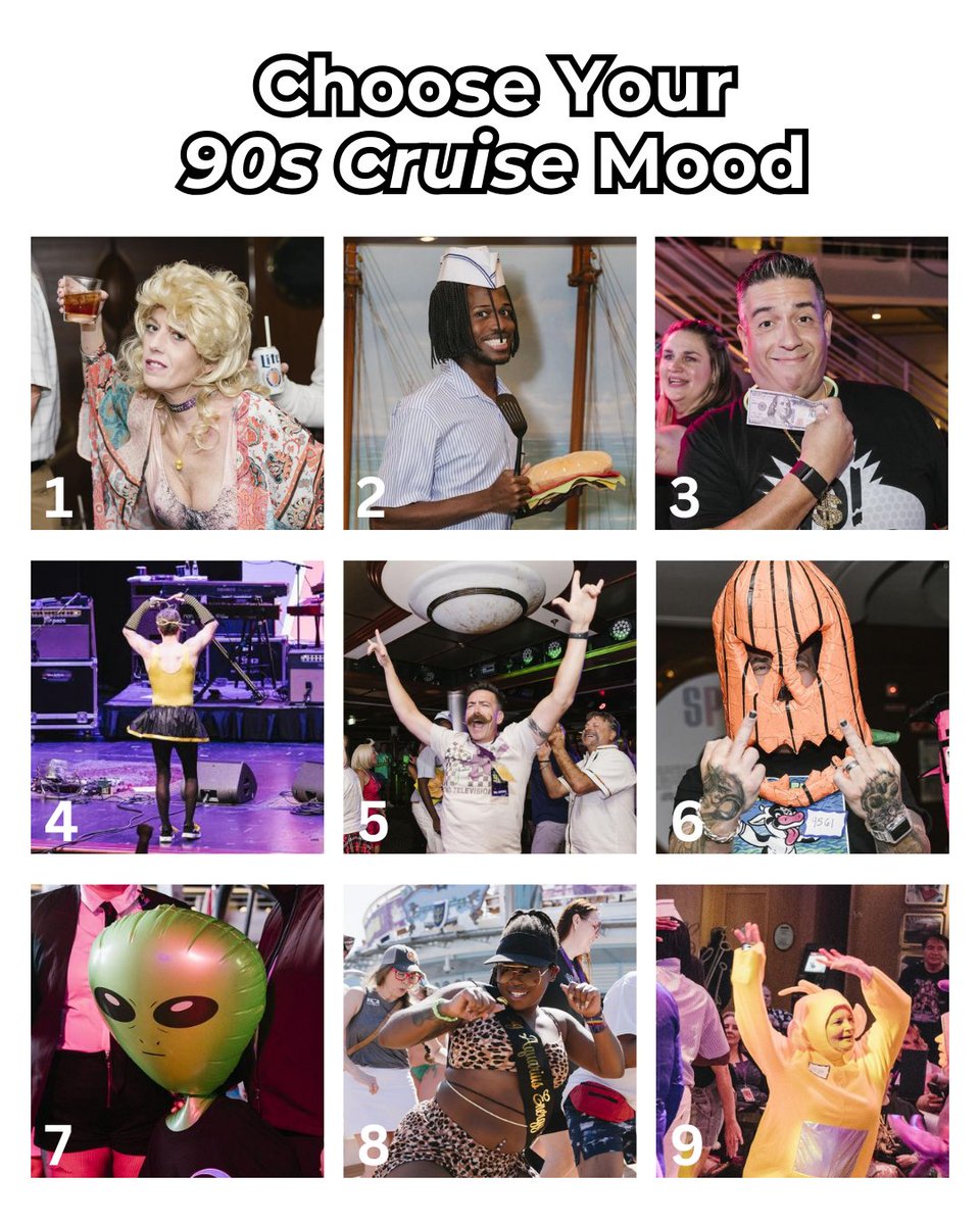Feelin’ like #5 today because there's only 157 days until we set sail. Which one are you? #OnlyOnThe90sCruise