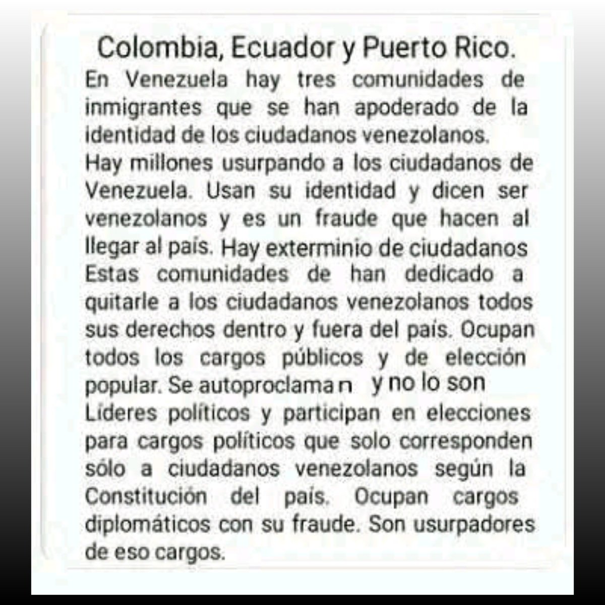 RamonRamonma's tweet photo. Viva Venezuela llena d millones d traidores
Una obra del gobierno de Hugo Chávez y Nicolás Maduro,  traer todo el escremento del mundo para aplastar el ciudadano venezolano
El pueblo pide justicia 
@SecRubio @SenMarcoRubio 
Jorge Rodríguez @jorgerpsuv @dcabellor @AlbertoRodNews https://t.co/V1Y5IBkdjd