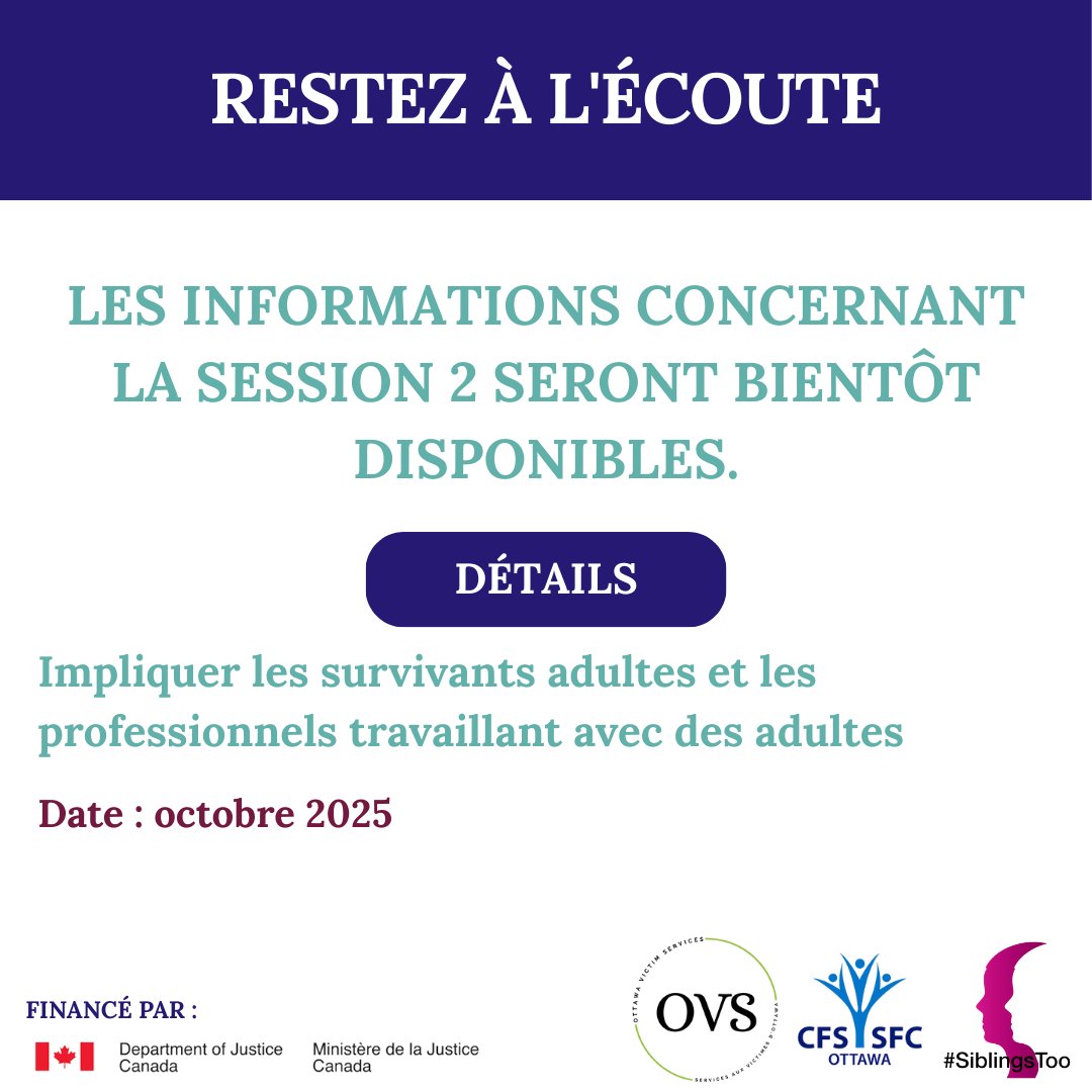 RÉSERVEZ LA DATE !   

Inscrivez-vous dès aujourd'hui: eventbrite.ca/e/session-1-en… 

Nous avons hâte de vous y retrouver!