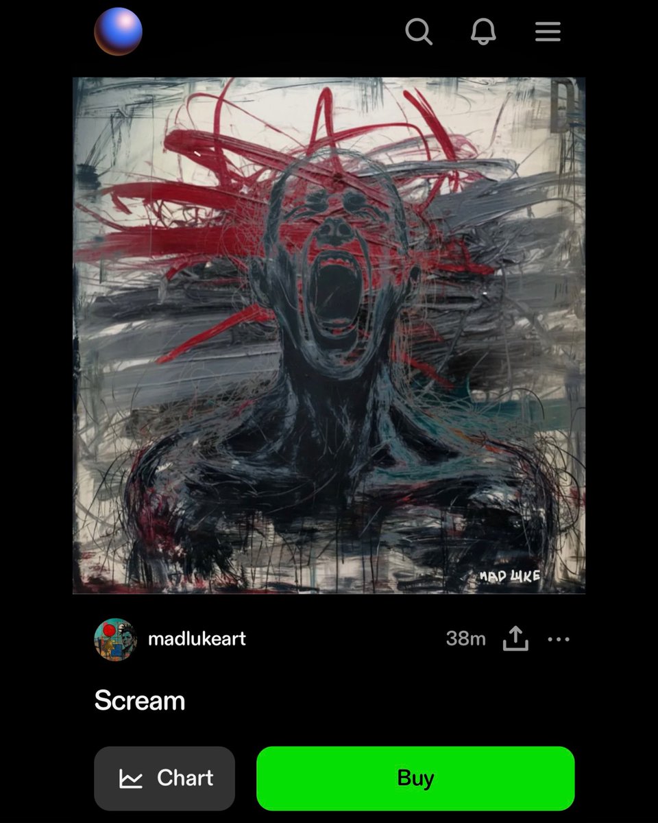 mad_nonsense's tweet photo. https://t.co/2XH3J4qfLg
Scream is live.
One image. One sound. Infinite echoes.
Collect on Zora โผ๏ธ $madlukeart
#artnft #madlukedesign #creatorcoin #cryptoart #NFTs #zoranft #NFTCollectors #Art #sparks #NFT #SupportNFTs https://t.co/TN51YGEdVn