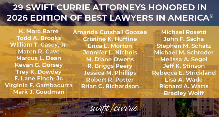 SwiftCurrie's tweet image. We’re proud to announce that 29 Swift Currie attorneys have been recognized in the 2026 edition of The Best Lawyers in America®.