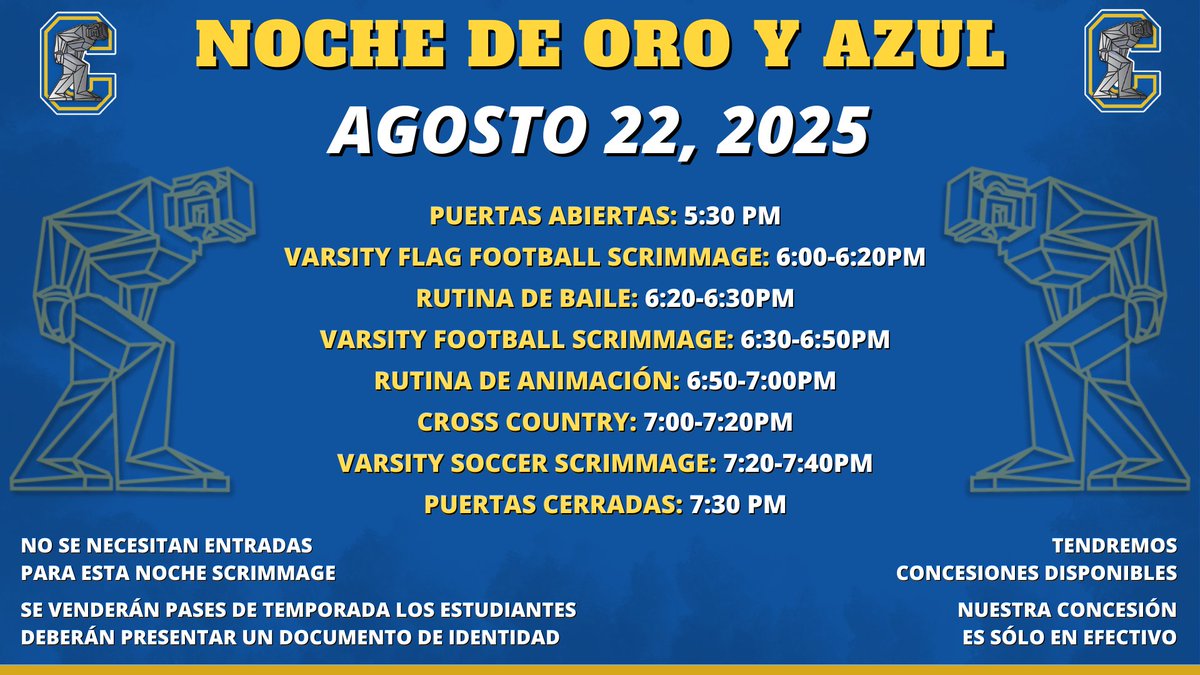 Blue and Gold Night is tomorrow! Come on out and get a sneak peak of some of our fall sports and spread some Steelmen Pride!
