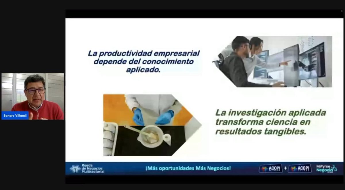 <a href="/AcopiCaldas/">ACOPI Caldas</a> <a href="/ITMinstitucion/">Institución Universitaria ITM</a> 🔬 La innovación comienza con la investigación
Acompáñanos en la conferencia "Investigación Aplicada como Palanca de Innovación y Productividad", con el Mg. Sandro Villamil M de la Universidad de Caldas.
Porque investigar también es producir.
#InnovaciónEmpresarial