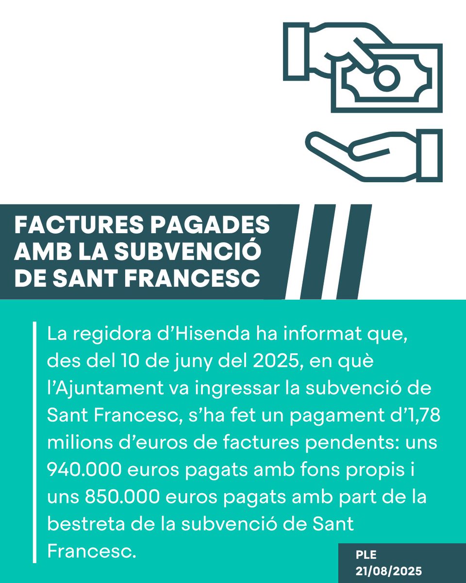 mtbprogressa's tweet image. PLE EXTRAORDINARI AGOST | Avui s’ha celebrat un ple extraordinari, en el qual, d’una banda, s’ha aprovat una modificació de crèdit per pagar factures pendents. Per altra banda, s’ha adjudicat el contracte de les obres de rehabilitació de Sant Francesc.