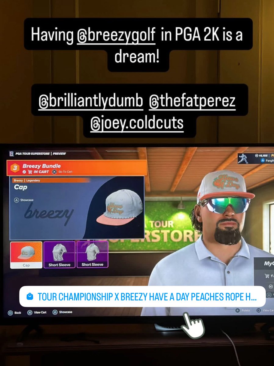 <a href="/BreezyGlf/">Breezy Golf</a> is officially in PGA 2k. Really cool stuff and a big thanks for having us in. Really special